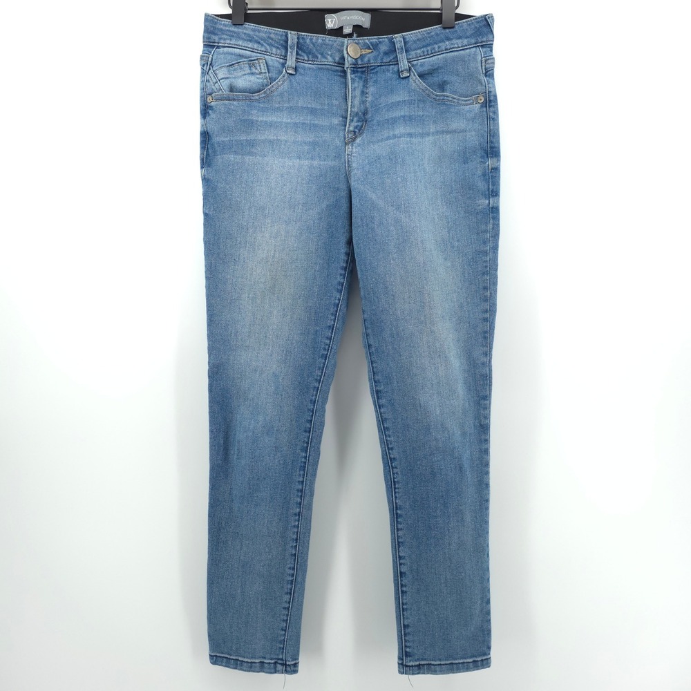 Wit & Wisdom Women Jeans Ab-solution Skinny 6 Blue Stretch Denim